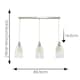 image 6 of ValueLights Kira Glass Cloche Dome 3 Drop Bar Brushed Chrome Diner Ceiling Pendant Light | Silver