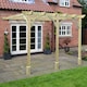 image 2 of Wall Mounted Premium Pergola 3 Posts - Wood - L480 x W540 x H270 cm - Light Green