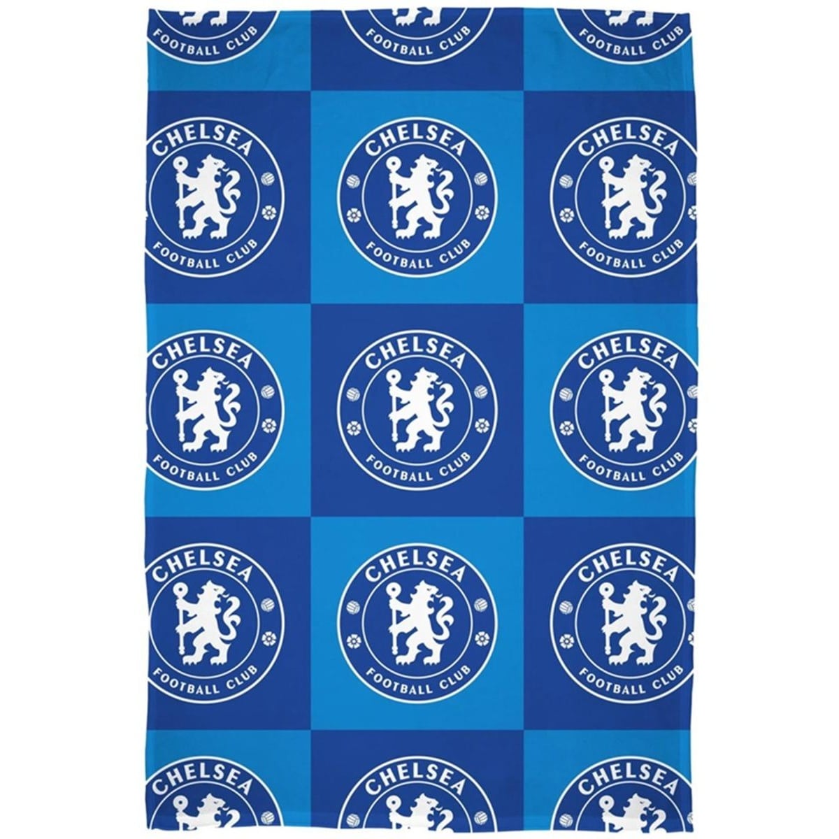 Chelsea FC Fleece Checked Blanket in Blue