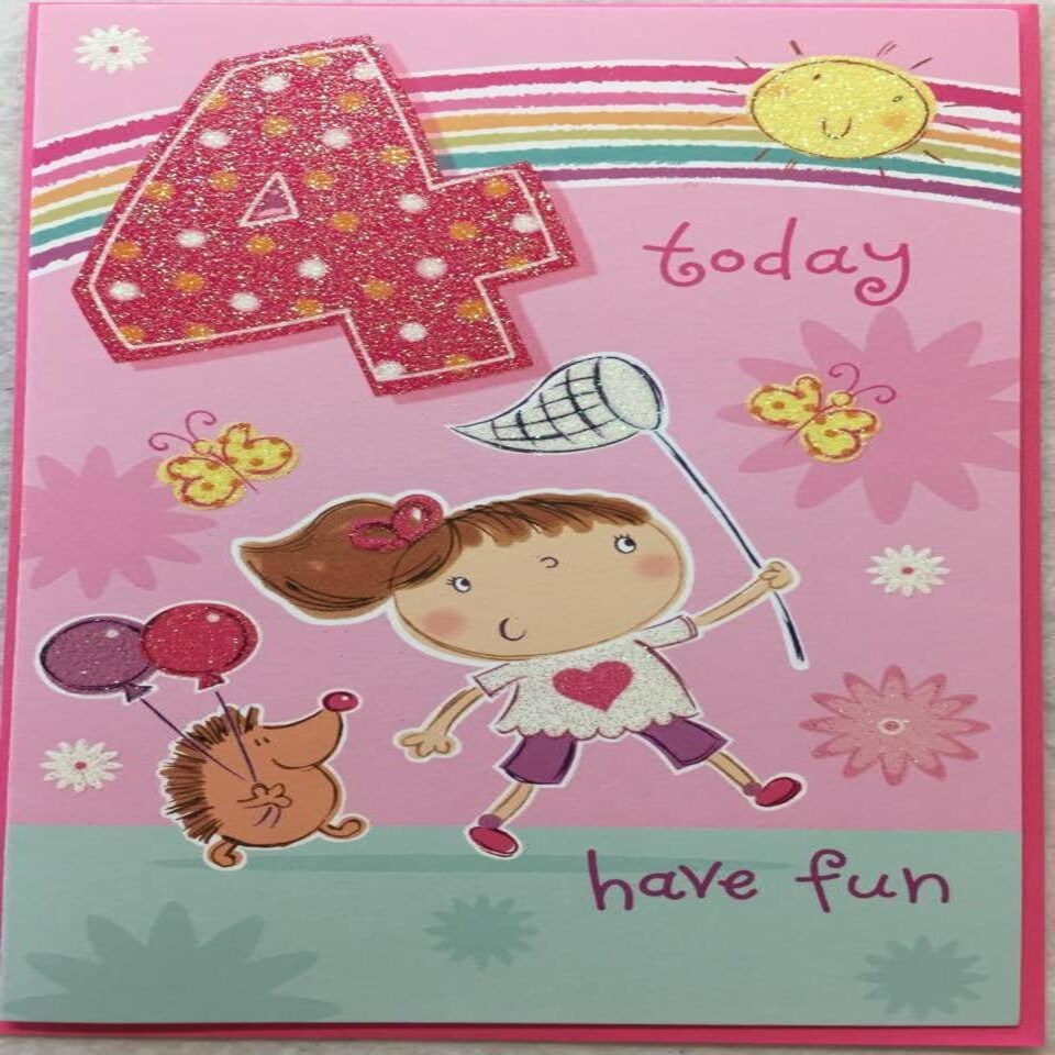 image 1 of 4 Today Birthday High Quality Nice Pink Glitter Greeting Card