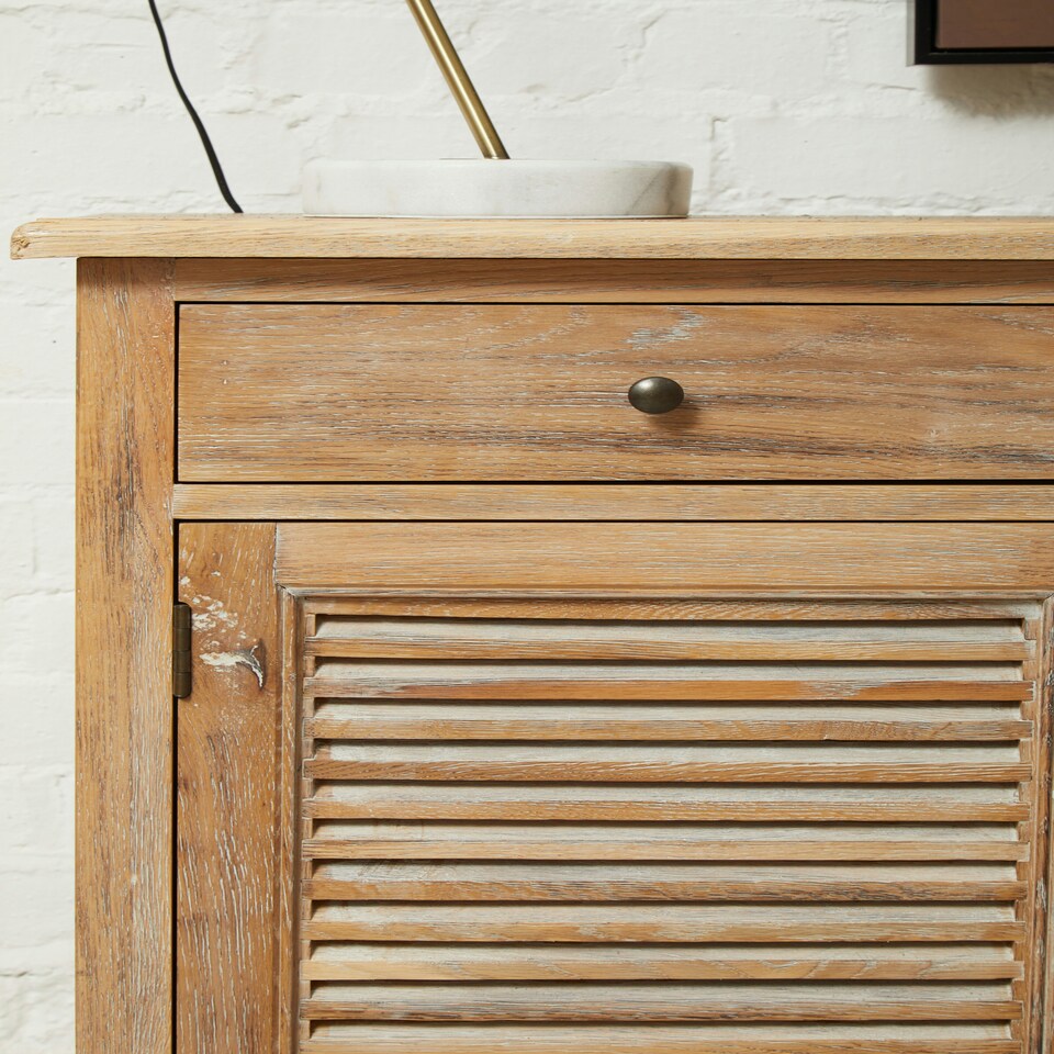 image 1 of Lyon 4 Drawers Whitewash Sideboard Brown