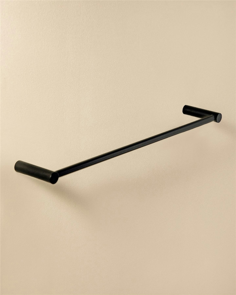 image 1 of Cosmic Towel Wall Mounted Rail with Stainless Steel Dull Black 60 cm