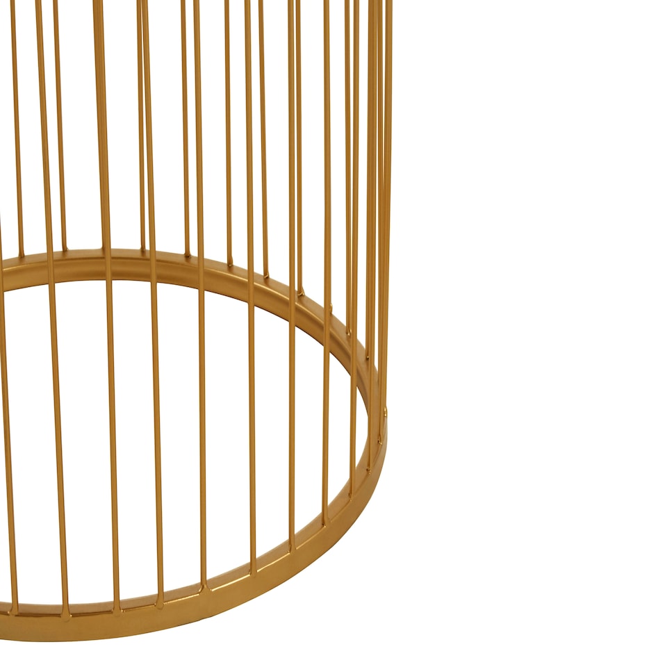 image 1 of Gold Metal Wireframe Round Side Table,Bedside Table With Mirror Top,Metallic Finish Accent Table,Round Table Gold