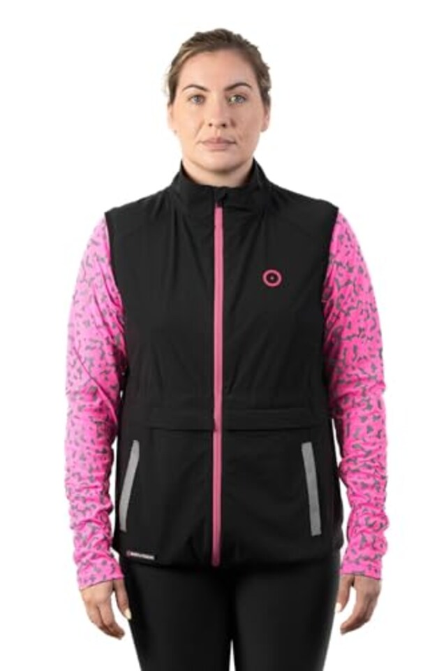 image 1 of Bodylite Nightvision Reflective Gilet, High Visibility Outdoor Sports, Cycling, Running Vest, Water Resistant, Optimal Ventilation, Neon Pink, Extra Large