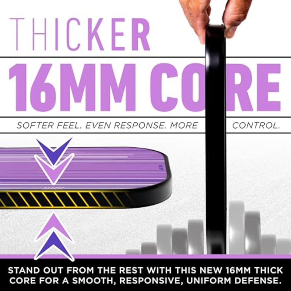 image 1 of Franklin Sports Pro Pickleball Paddle - Signature Series With Maxgrit Surface - Usapa Approved - 16mm Polypropylene Core - Lilac