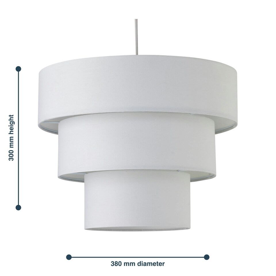 image 1 of Set of 2 Barty - White 38cm Tiered Pendant Shades White