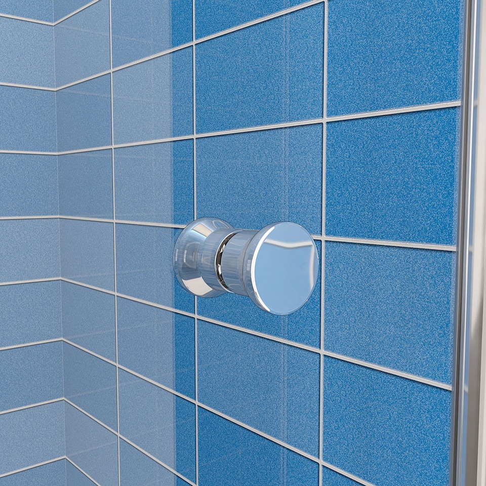 image 1 of Aica Bathrooms 900x1850mm Bi Fold Shower Door Enclosure Glass Screen Cubicle | Chrome