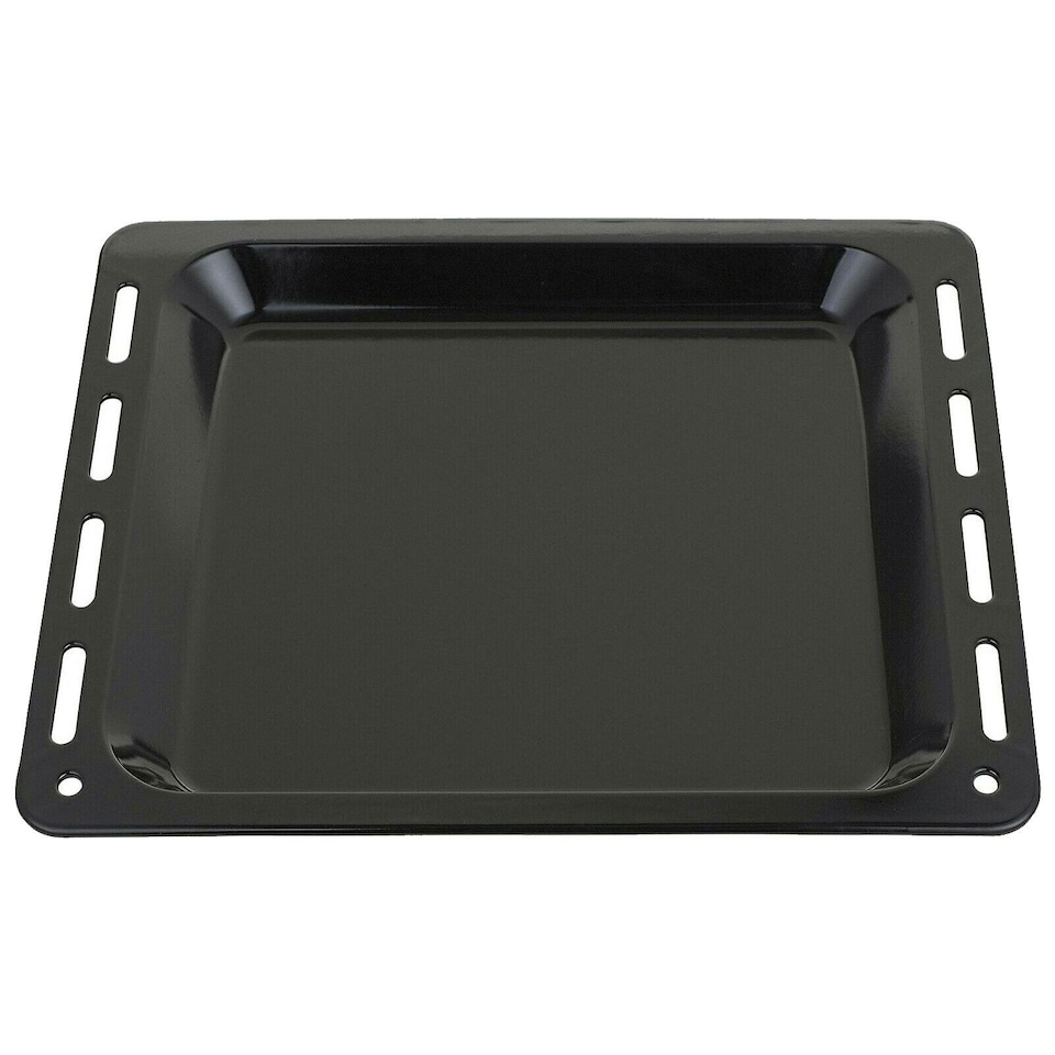 image 1 of SPARES2GO Oven Baking Tray Large Enamelled Pan Cooker Stove (448mm x 360mm x 25mm)