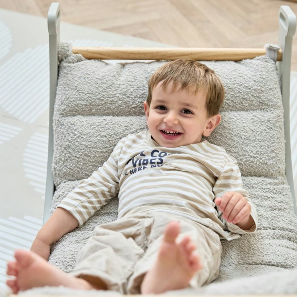 image 1 of Tutti Bambini Scala Montessori Pikler Rocking Frame Cushion - Boucle Mushroom