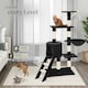 image 8 of Cat Tree Dominik - 144 cm, sisal cat scratching post, mice & anti-tip protection - Black