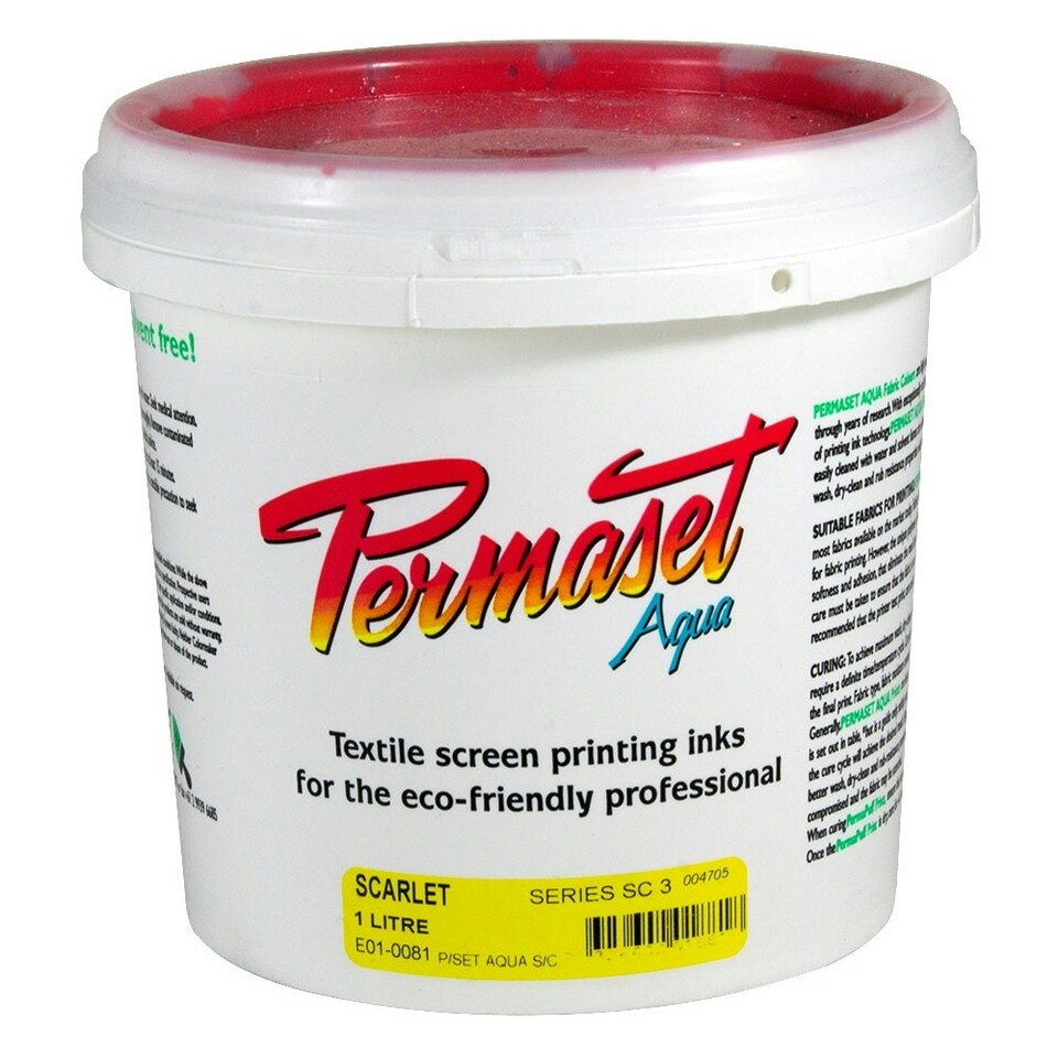 Permaset Aqua Standard Ink, Scarlet, 1 Litre