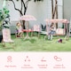 image 3 of Outsunny Kids Folding Picnic Table Chair Set Butterfly Pattern Outdoor Parasol