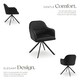 image 3 of Lounge Armchair Living Room Accent Chair 360 Swivel Slim Steel Legs Velvet Fabric  - per piece Black | Black/Black