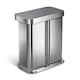 image 1 of Simplehuman 58L Recycling Rectangular Pedal Bin with Liner Pocket, Brushed Stainless Steel with Grey Plastic Lid