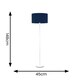 image 2 of ValueLights Charlie White Floor Lamp Navy Shade & Bulb 