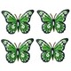 image 1 of Set of 4 Green Small Metal Butterflies Garden/Home Wall Art Ornament