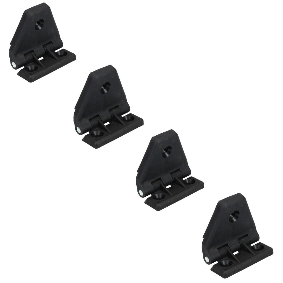 image 1 of 4 Pack Large Black Polyamide Leaf Hinge Reinforced Plastic 80x100mm Italian | Black