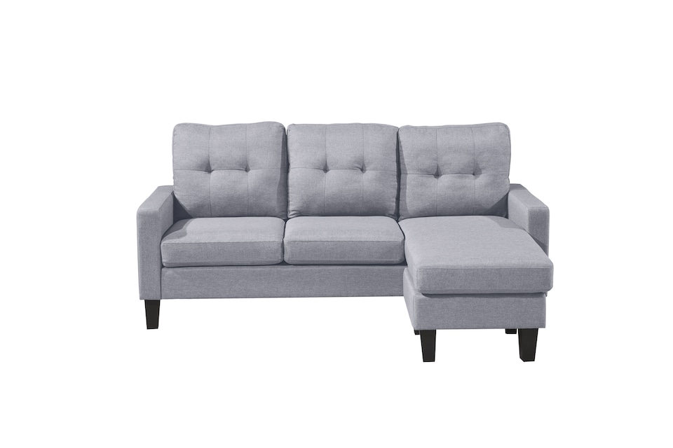 image 1 of Portofino 3 Seater Corner Sofa, Chaise Lounge Furniture with Reversible Ottoman Footstool or Chaise | Grey | Three Seater