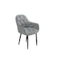 image 8 of Set Of 2 Anika Modern Velvet Dining Chair Padded Seat Metal Legs (Grey)