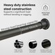 image 3 of Extendable Wardrobe Clothes Rail Rod Pole Black Stainless Steel Adjustable Store - Large (80-165cm) Black