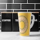 image 2 of Orange Circle Ornament Round Frame Latte Mug