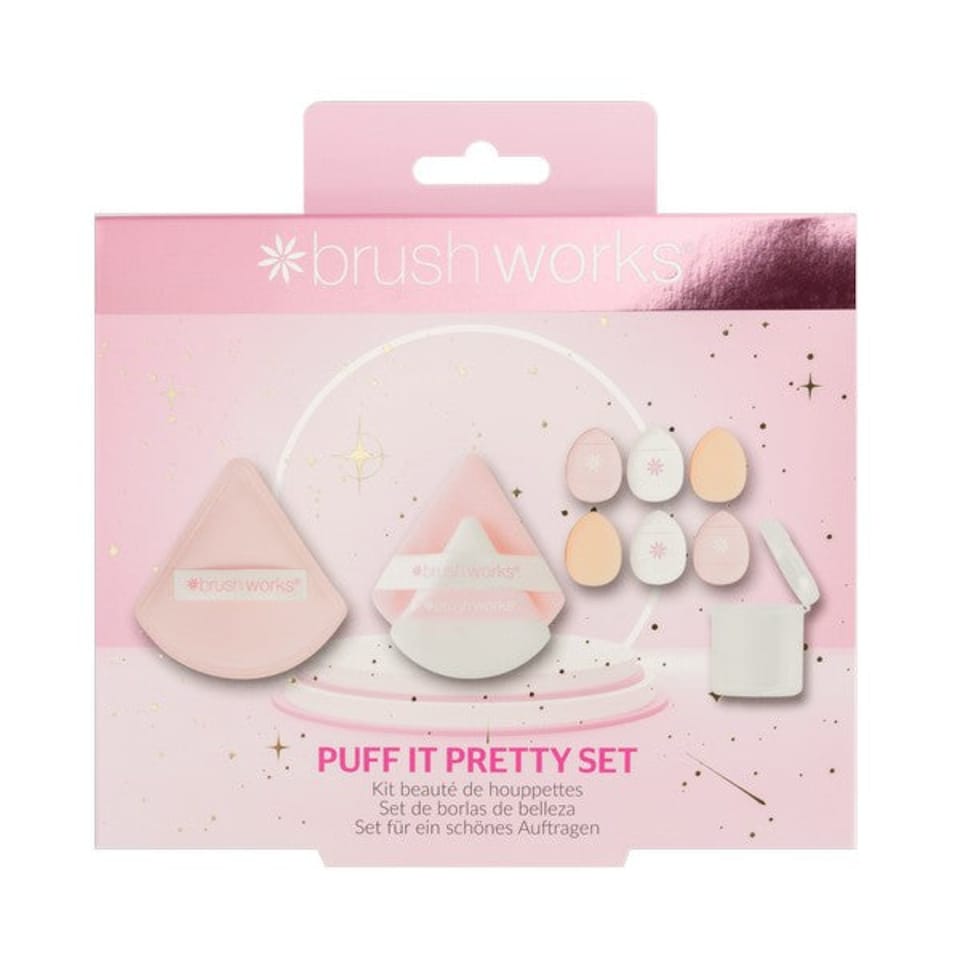 image 1 of Brushworks Puff It Pretty Set Powder and Pillow Puffs | Pink | Duo pack