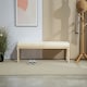 image 8 of HOMCOM End of Bed Bench Upholstered Foot Stool Linen-Touch Ottoman Cream