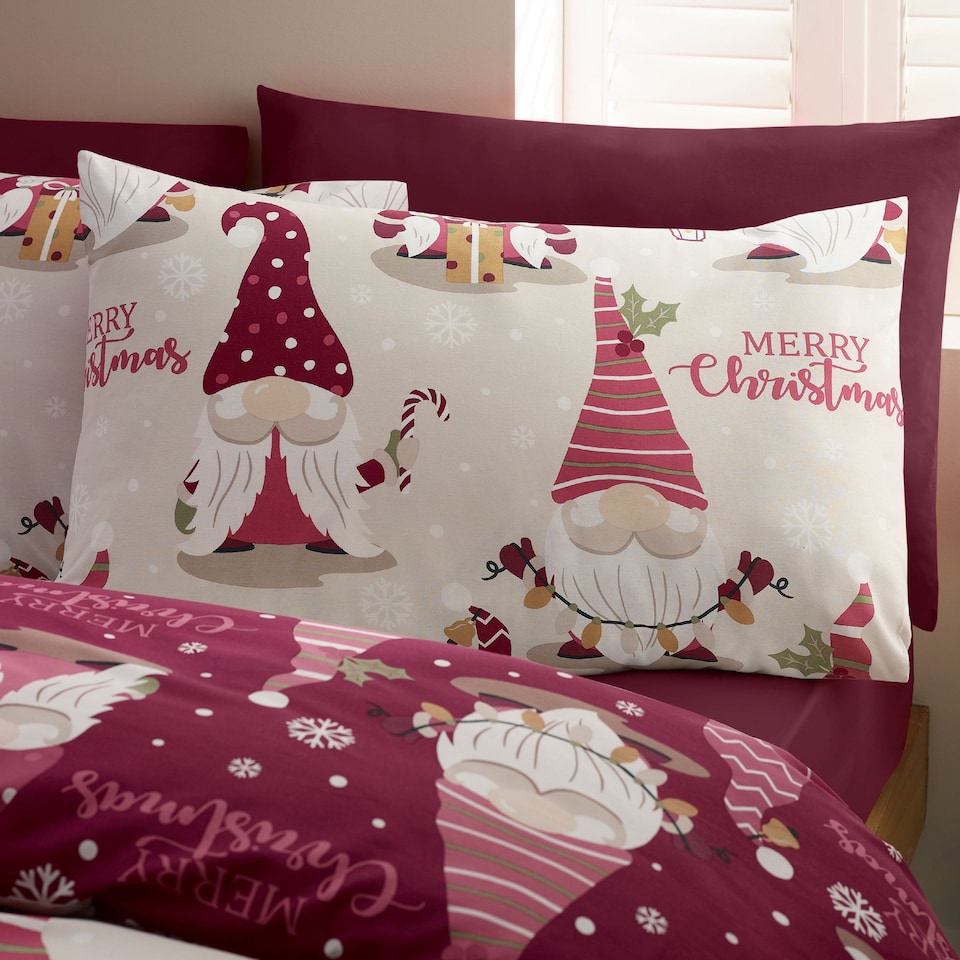 image 1 of Catherine Lansfield Christmas Gonks Reversible Duvet Cover Set