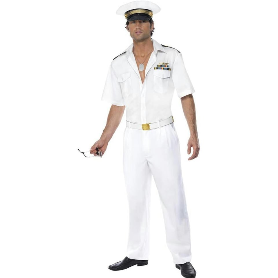 image 1 of Top Gun Mens Captain Costume Set - White - L R L