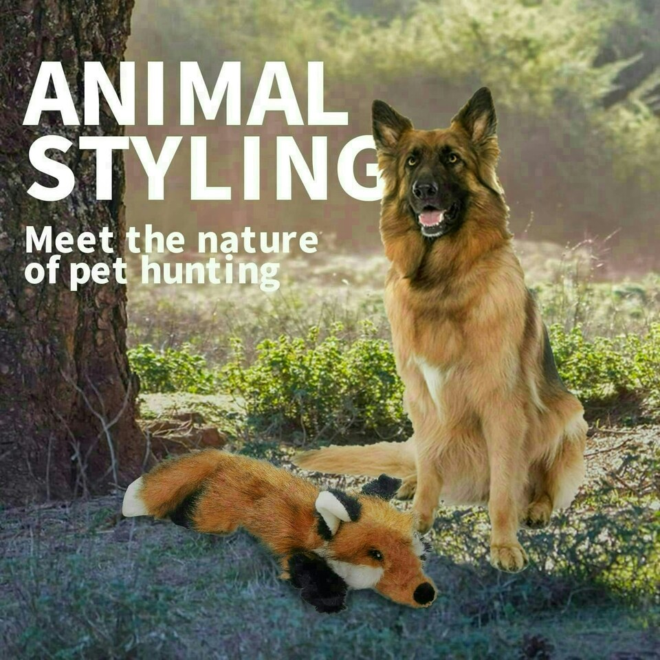 image 1 of All For Paws Fox Dog Toy with Squeaker Red