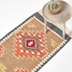 image 1 of Homescapes Jaipur Handwoven Brown and Orange Kilim Wool Hall Runner - 66 x 200 cm | Multi