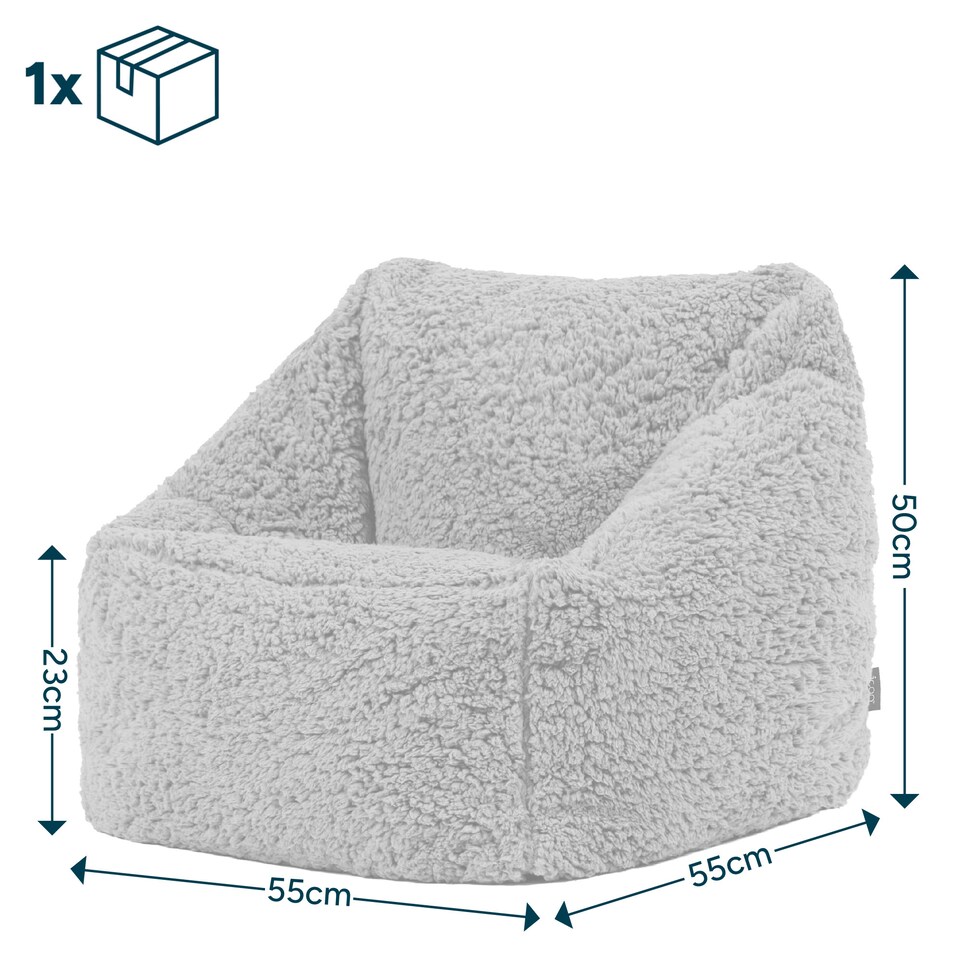 image 1 of icon Kids Teddy Bear Armchair Bean Bag Blue Childrens Bean Bags Set of 2