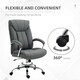 image 5 of Vinsetto High Back Home Office Chair Swivel Linen Fabric Desk Armchair, Grey