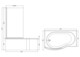 image 8 of 1500 mm Left Hand B Shape Shower Bath with Screen & Front Panel White | White | White | 1495 x 900 x 415mm