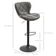 image 3 of HOMCOM Bar Stools, Set of 2 Breakfast Bar Chairs, Swivel Barstools with Backrest and Footrest, Steel Frame Diamond Pattern PU, for Kitchen Counter, Dining Room, Dark Grey