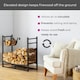 image 2 of Black Indoor Firewood Log Rack With Hooks