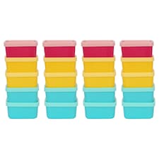 Ashley Plastic Stackable Food Storage Containers - 90ml - Multicoloured - Pack of 20
