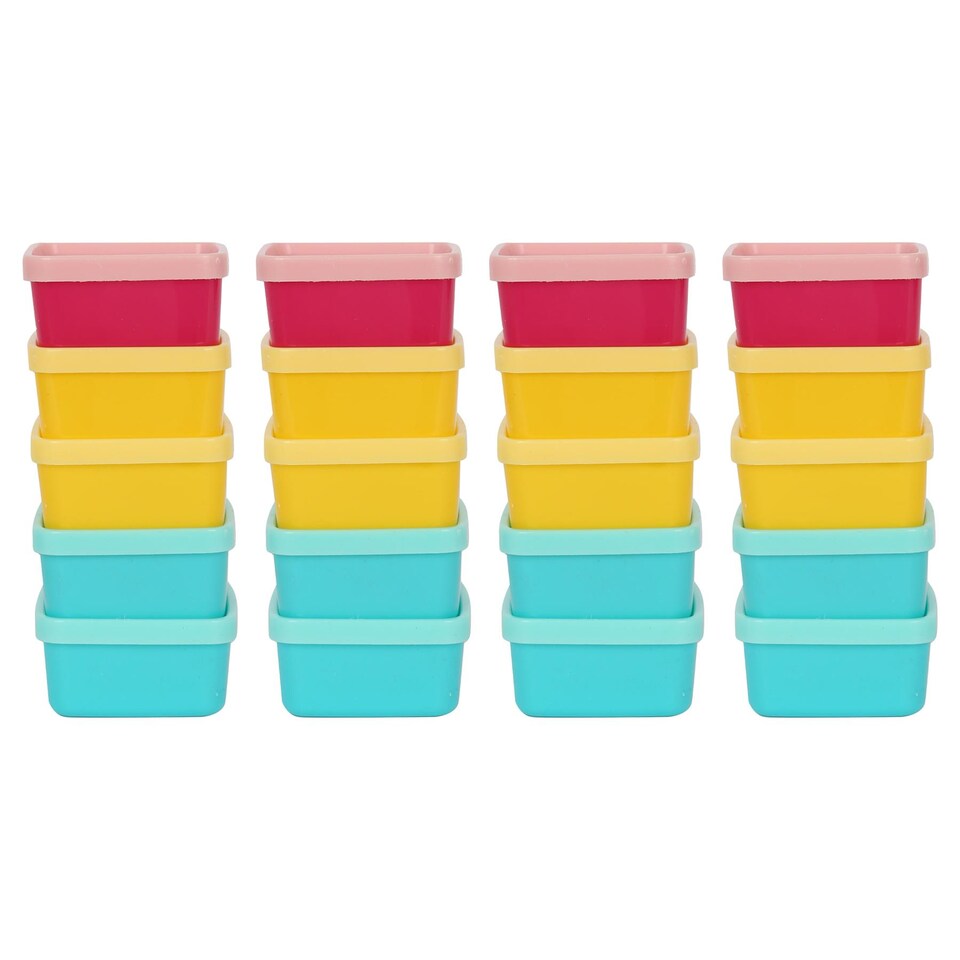 image 1 of Ashley Plastic Stackable Food Storage Containers - 90ml - Multicoloured - Pack of 20