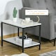 image 7 of HOMCOM Modern Coffee Table Set of Two w/ Steel Frame Marble-Effect White White