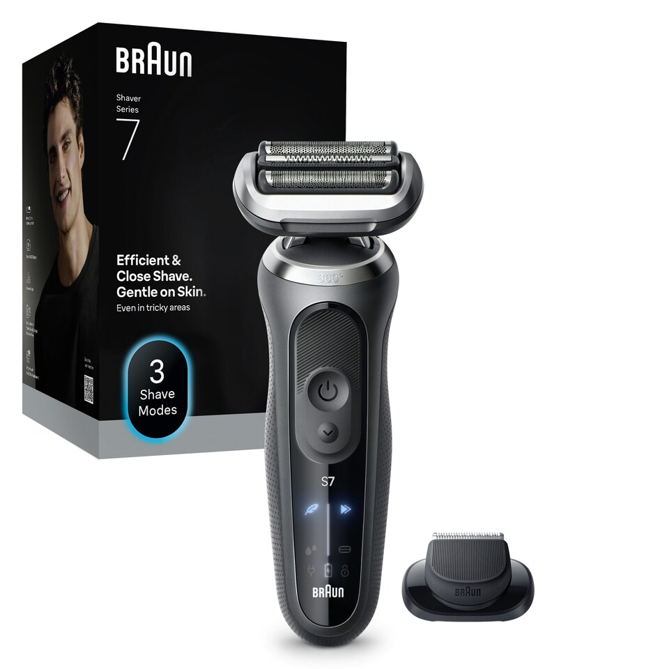 image 1 of Braun Series 7 Electric Shaver, +1 Attachment, 72-G1200S, Grey