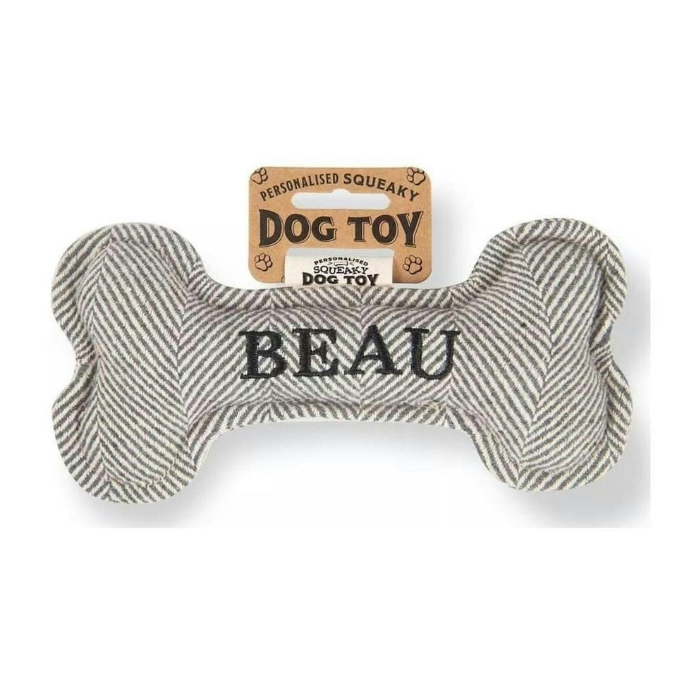 image 1 of History & Heraldry Pre-Personalised Squeaky Bone Dog Toy - Beau