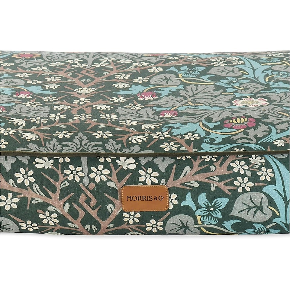 image 1 of Morris & Co Blackthorn Print Dog Mattress Bed - Medium | Green | M | 1
