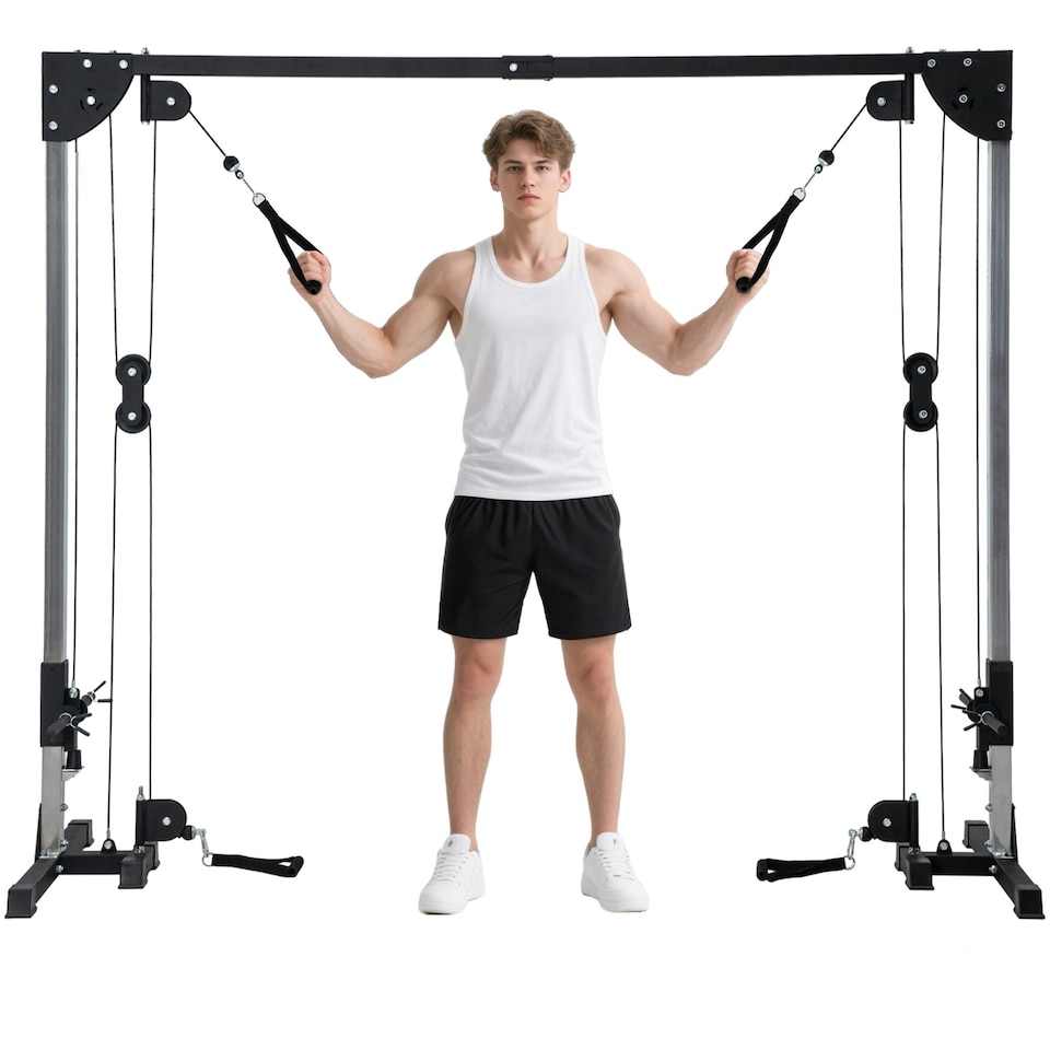 image 1 of SPORTNOW Cable Crossover Machine for Full Body Strength Training