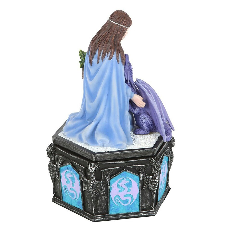 image 1 of Anne Stokes Dragon Friendship Trinket Box - Blue/Black - One Size