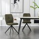 image 6 of Set of 8 Luna Modern Fabric Dining Chair Padded Seat Metal Legs Kitchen (Green)