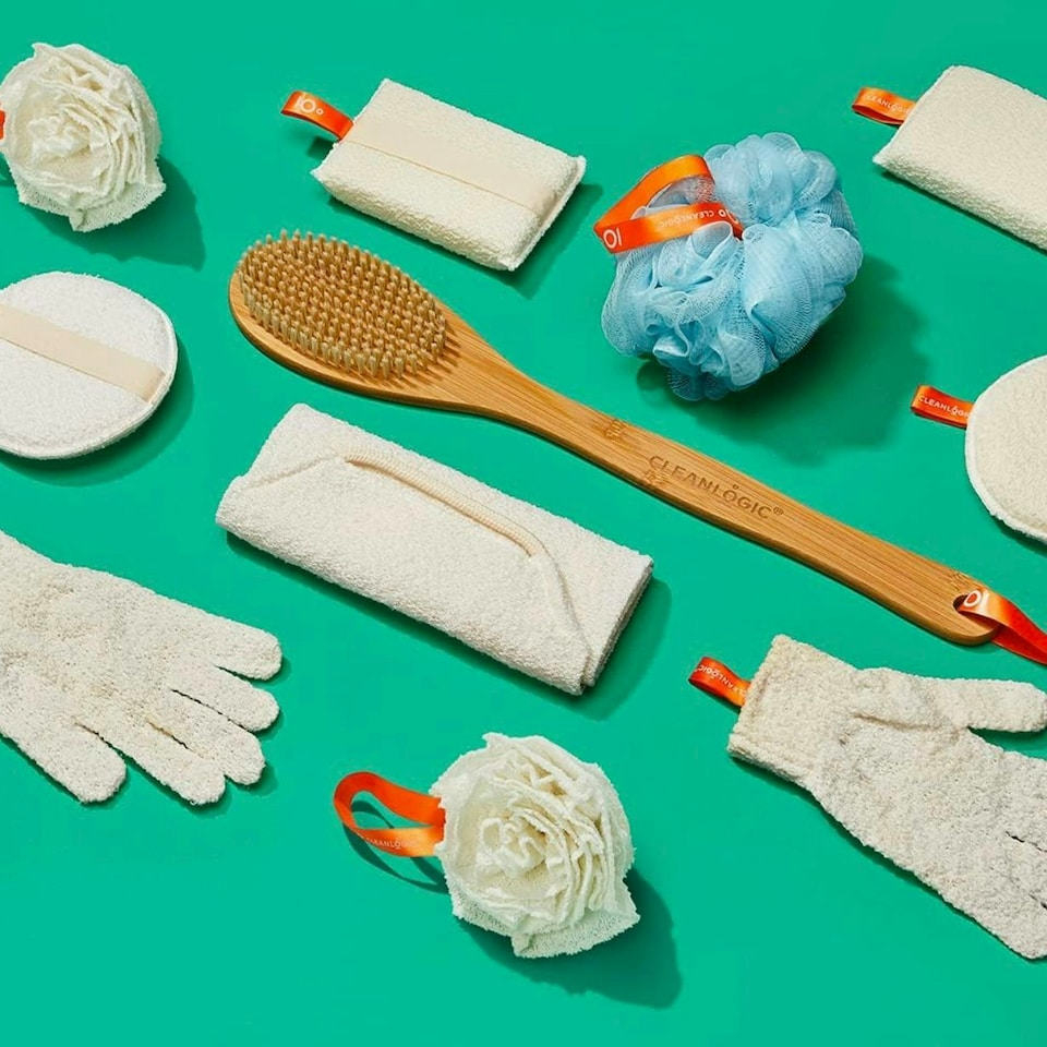 image 1 of Cleanlogic Sustainable Cotton Round Dual Texture Body Scrubber Contains 3 Pairs