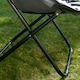 image 4 of OHS Plain Dyed Portable Lightweight Folding Soft Plush Padded Outdoor Garden Travel Camping Moon Chair Grey | Charcoal