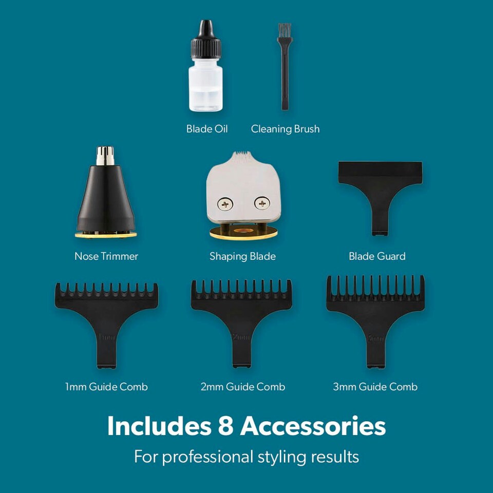 image 1 of GEEPAS 3-in-1 Grooming Kit Rechargeable Hair Trimmer, Precision Trimmer & Nose Trimmer | Black