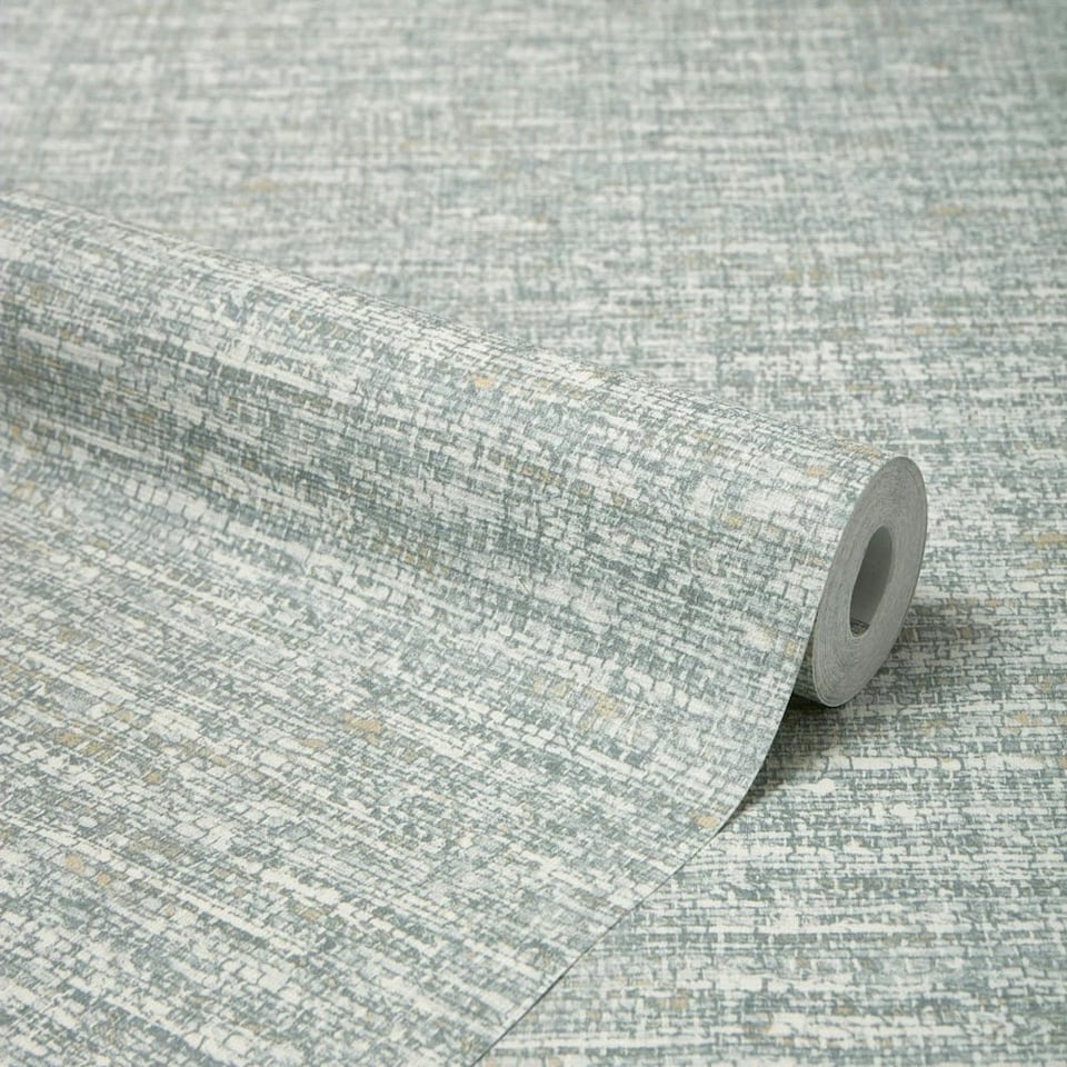 image 1 of Loom Luxe Wallpaper in Soft Blue and Grey Multi