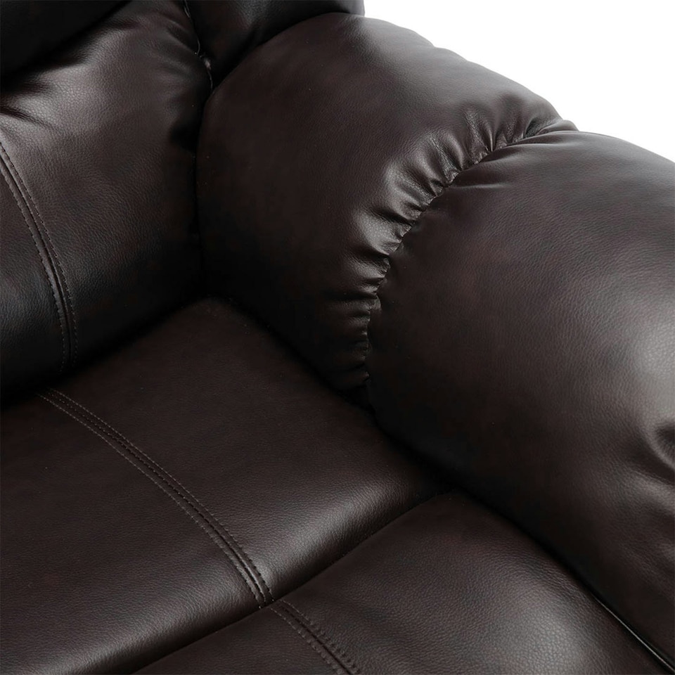 image 1 of Seattle 2 Seater Electric High Back Bonded Leather Recliner Sofa (Brown)